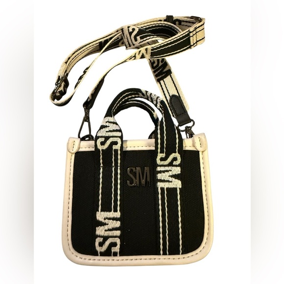 NEW Steven Madden Black & White The Micro Mini Crossbody Purse - Picture 1 of 5